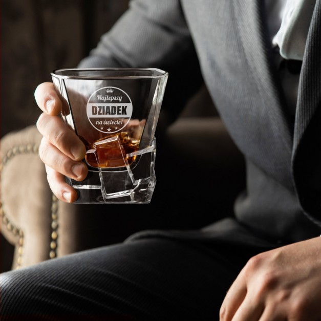 Szklanka do whisky z grawerem dla dziadka z dedykacją