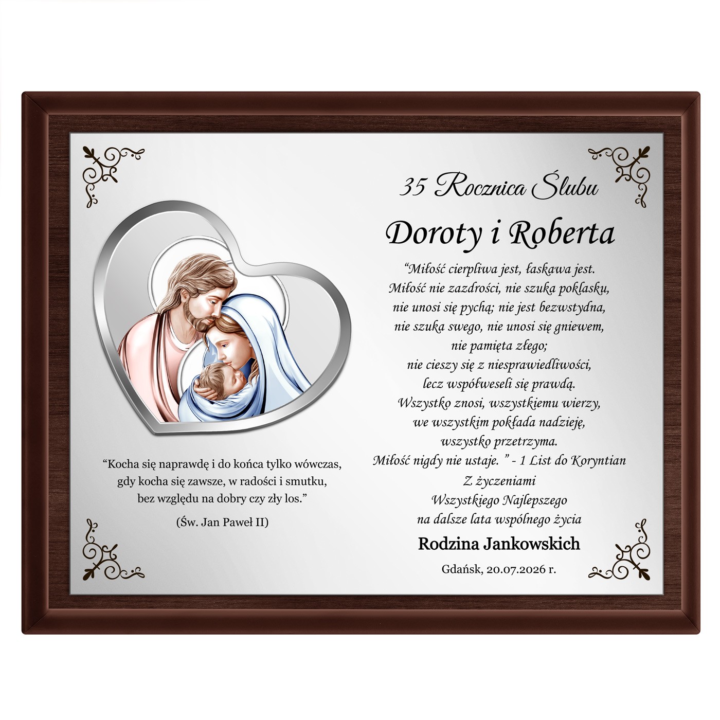 Obrazek z życzeniami i dedykacją na 35 rocznicę ślubu