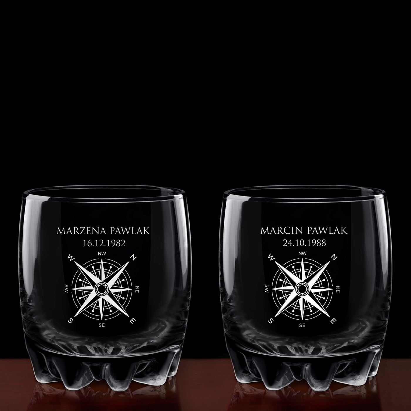 Karafka globus 2 szklanki sylwana zestaw do whisky dla pary na parapetówkę