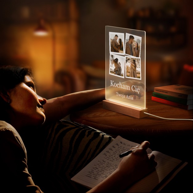 Lampka ramka XL z wydrukiem na szkle akrylowym i podświetleniem LED dla niego