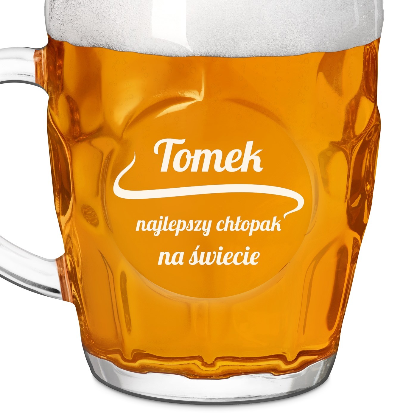 Bąbelkowy kufel na piwo z grawerem dla chłopaka na imieniny Dzień Chłopca