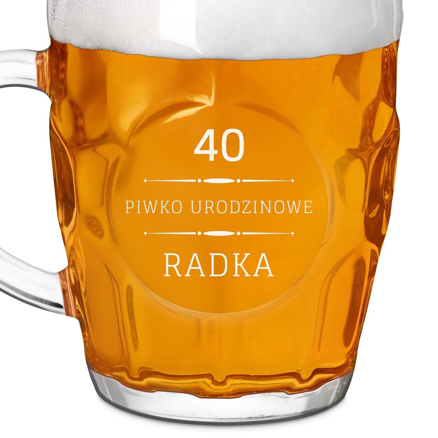 Bąbelkowy kufel na piwo z grawerem dla niego na 40 urodziny
