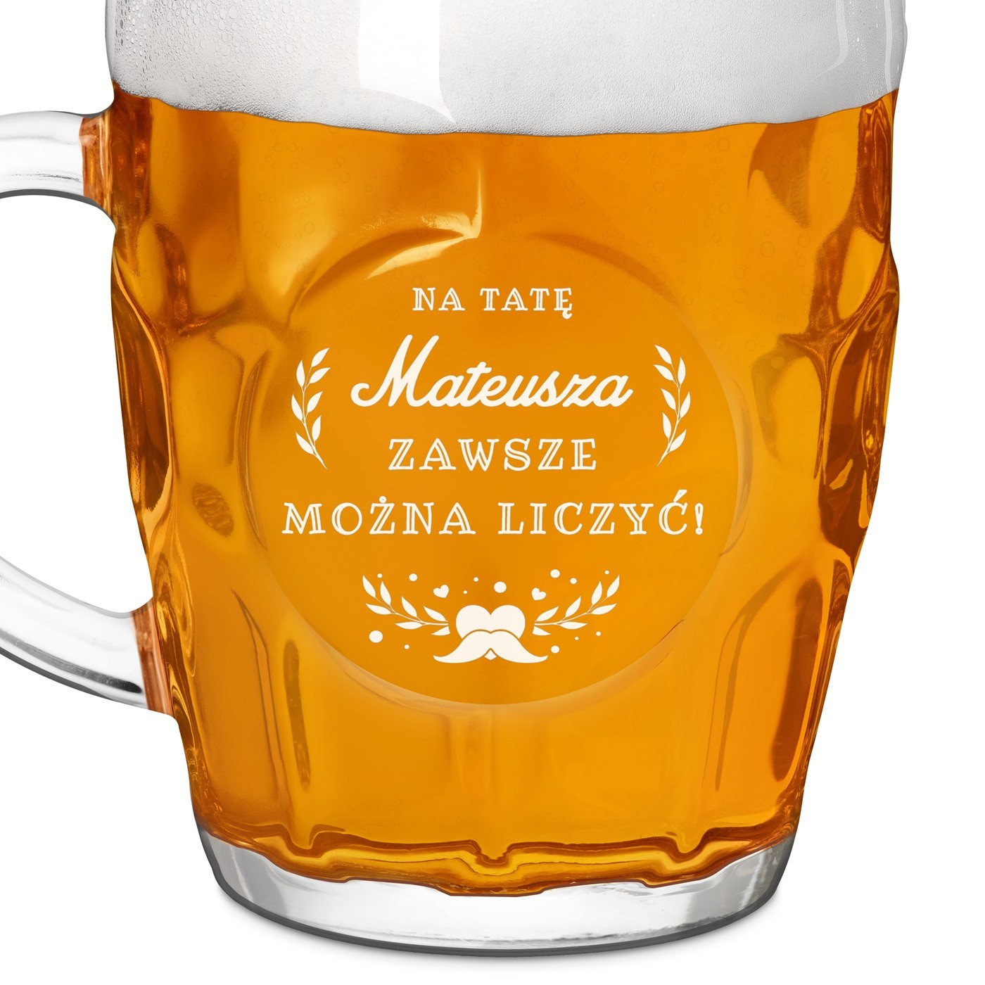 Bąbelkowy kufel na piwo z grawerem dla taty