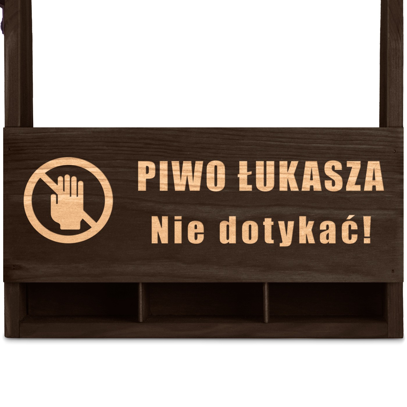 Nosidło drewniane na piwo z otwieraczem i grawerem dla niego na imieniny