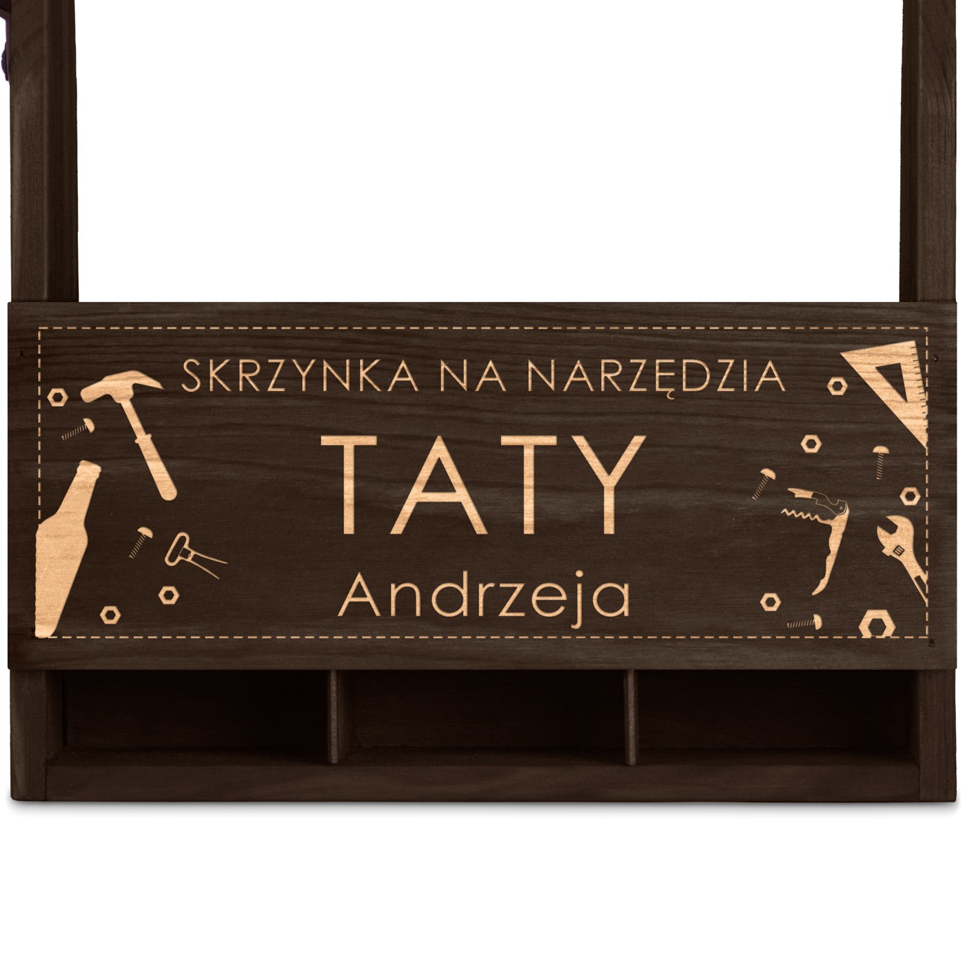 Nosidło drewniane na piwo z otwieraczem i grawerem dla taty