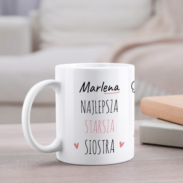 Kubek z nadrukiem dla siostry na urodziny