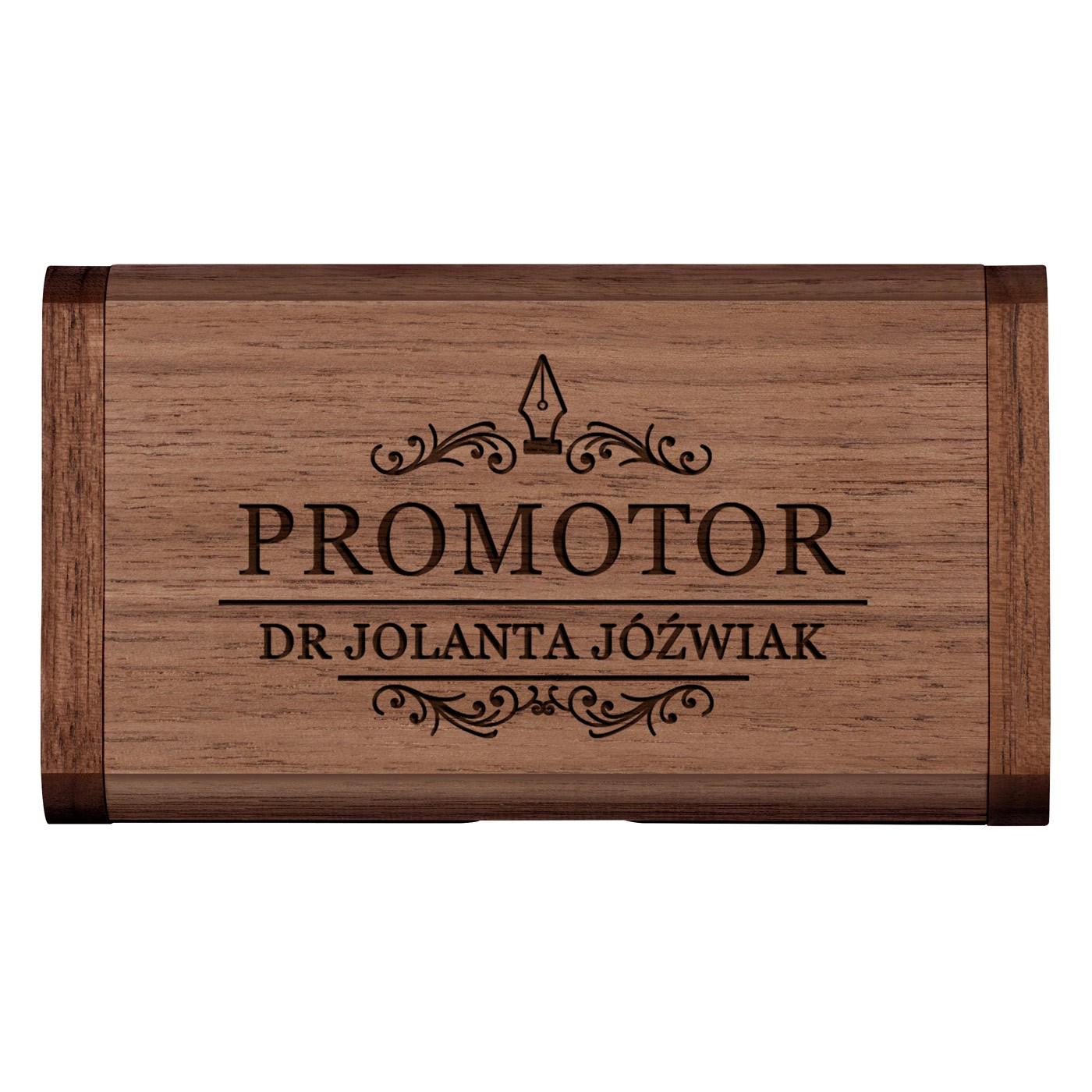 Pendrive drewniany z grawerem 64 GB w magnetycznym pudełku dla promotora