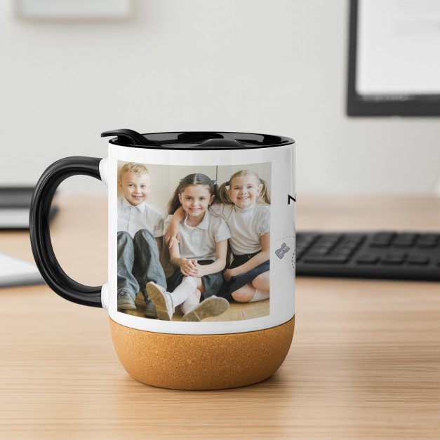 Kubek ceramiczny biały z przykrywką dla nauczyciela