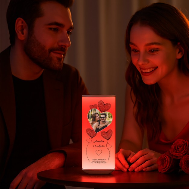 Lampka nocna LED z nadrukiem dla niej niego na Walentynki rocznicę