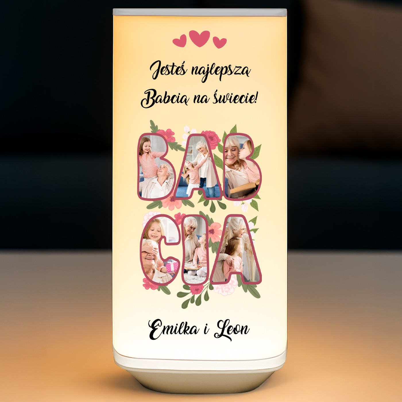 Lampka nocna LED z nadrukiem dla babci na Dzień babci urodziny