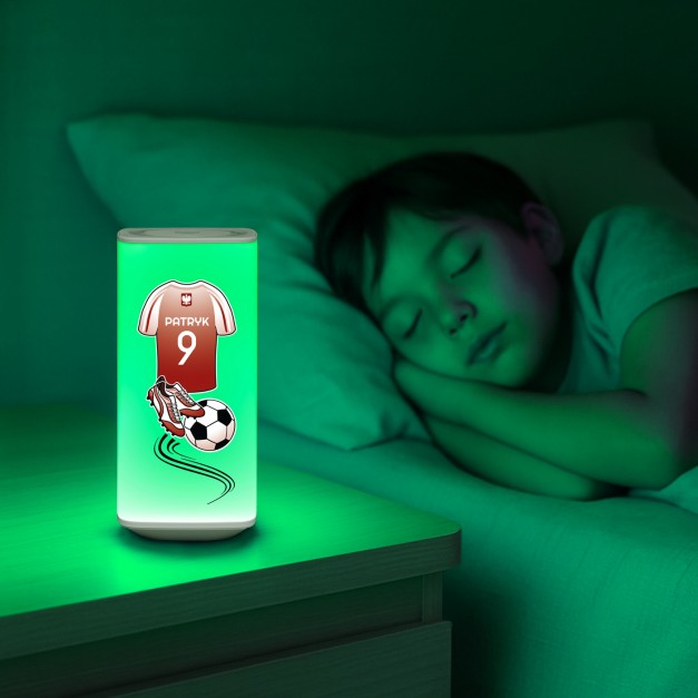 Lampka nocna LED z nadrukiem dla piłkarza kibica na urodziny
