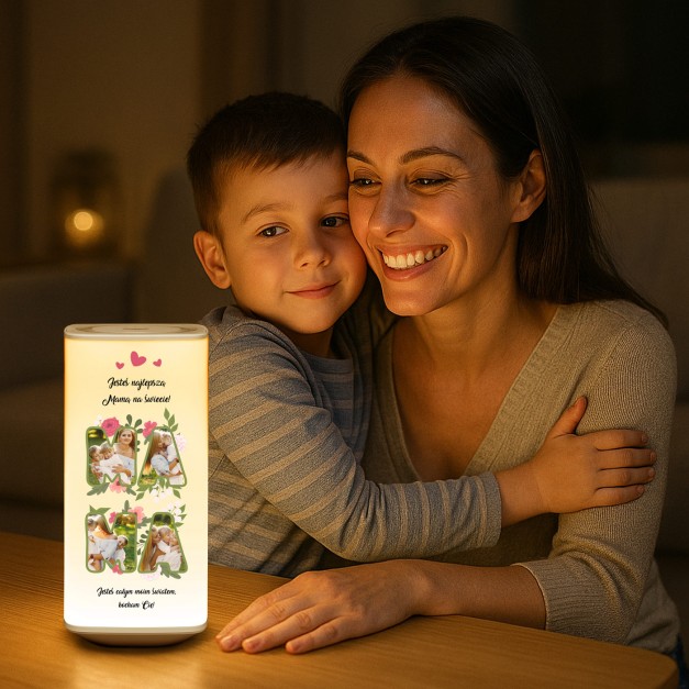 Lampka nocna LED z nadrukiem dla mamy na urodziny