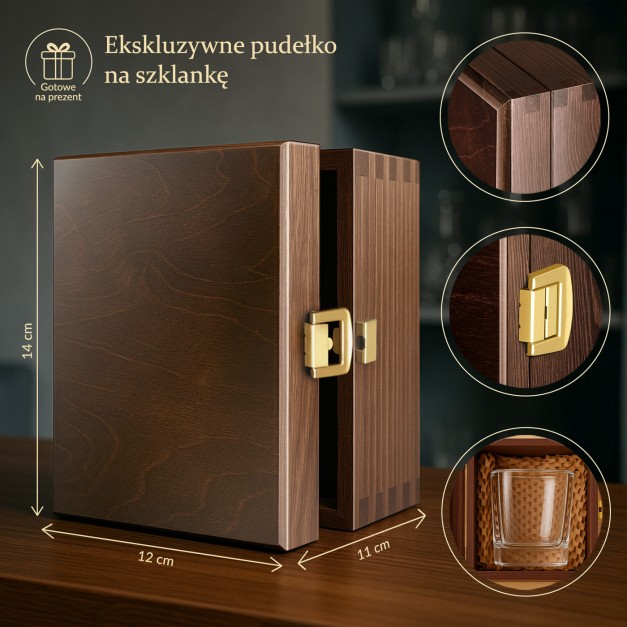 Ekskluzywne drewniane pudełko na szklankę + GRATIS