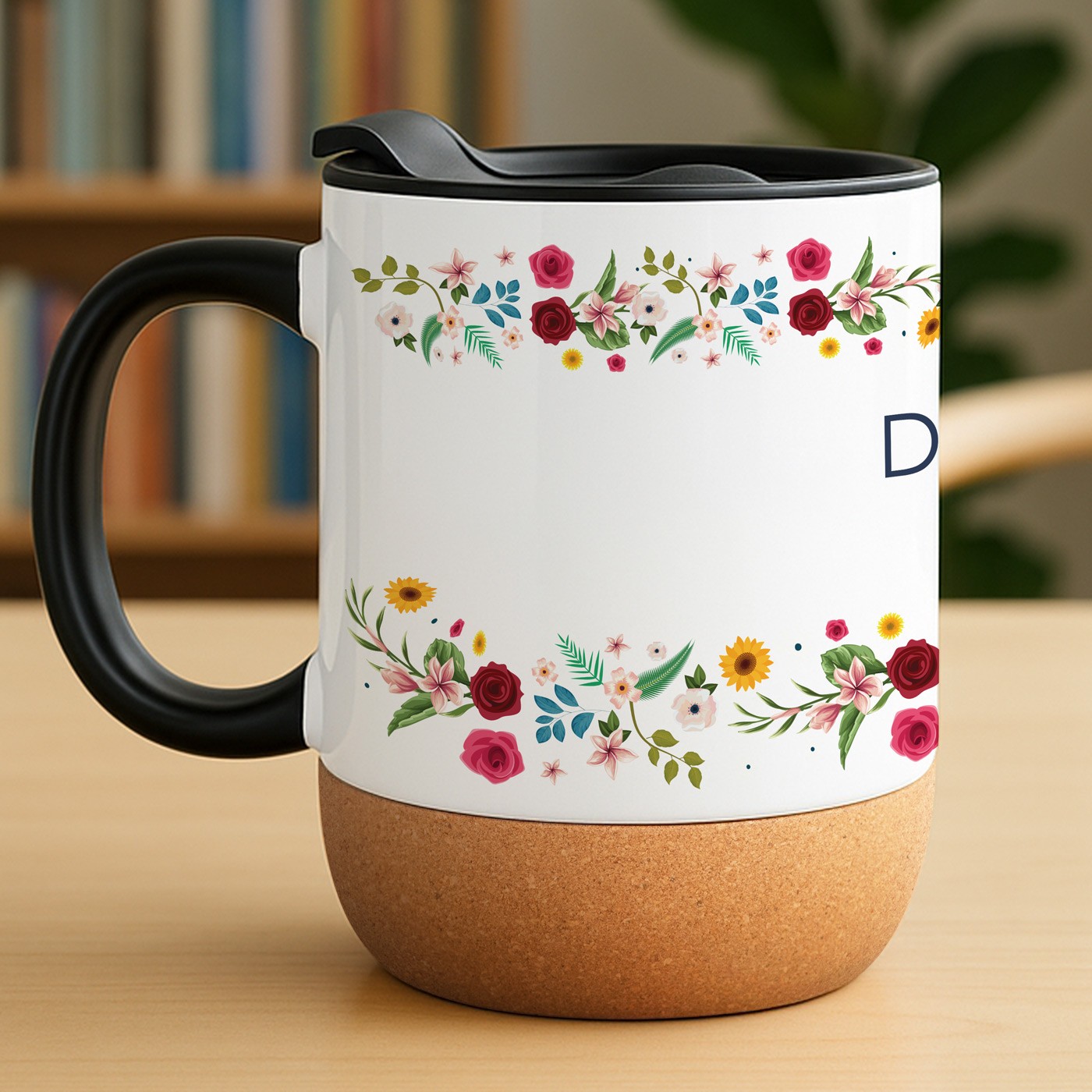 Kubek ceramiczny biały z przykrywką dla niej na podziękowanie