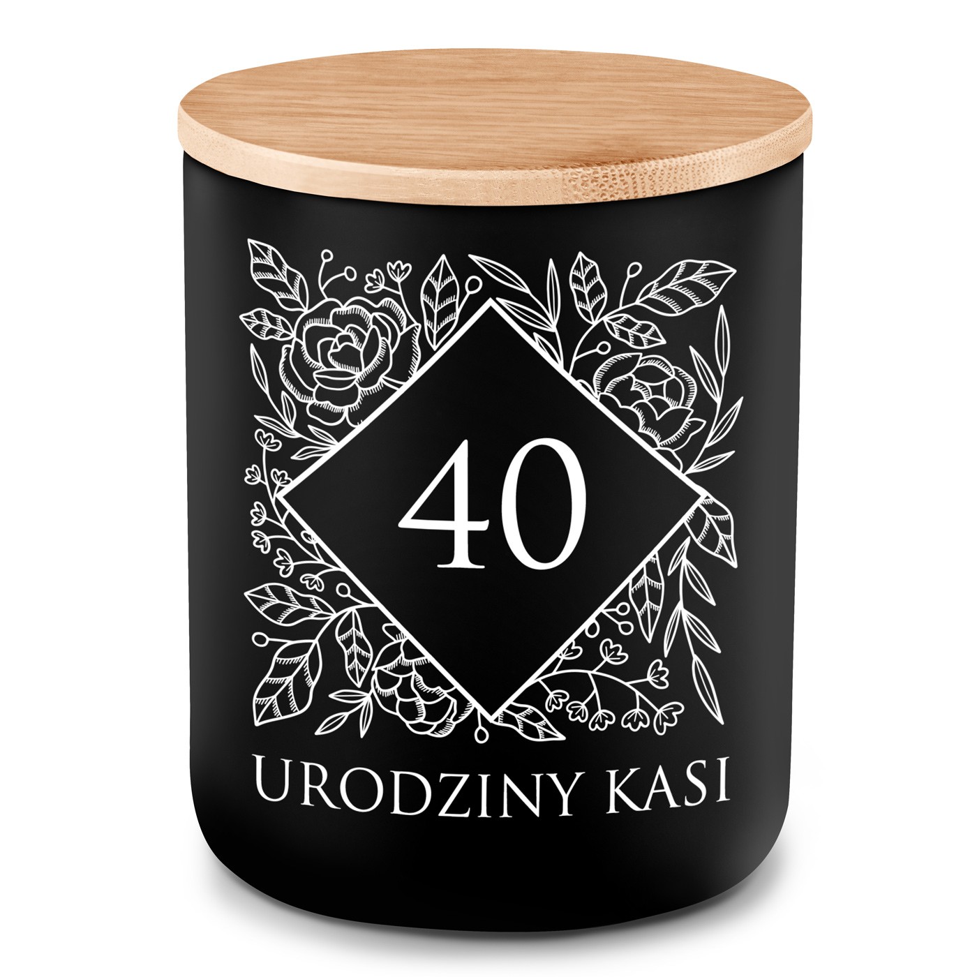 Świeca sojowa z grawerem dla niej na 40 urodziny