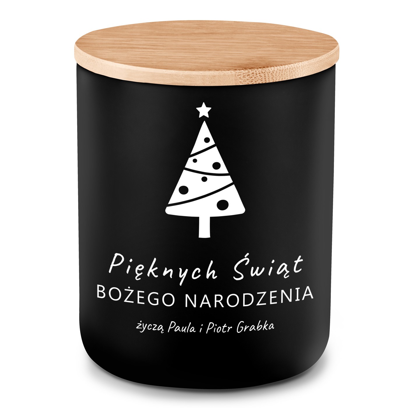 Świeca sojowa z grawerem dla rodziców na święta
