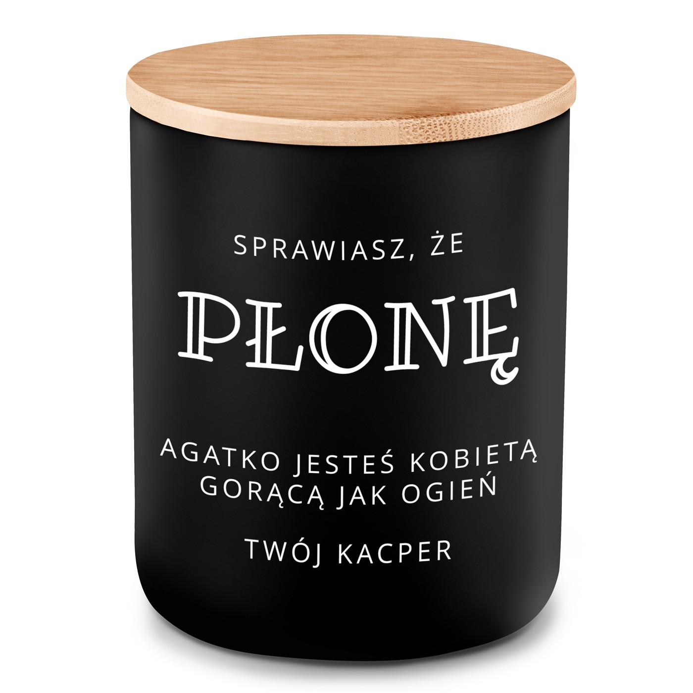 Świeca sojowa z grawerem dla żony na urodziny