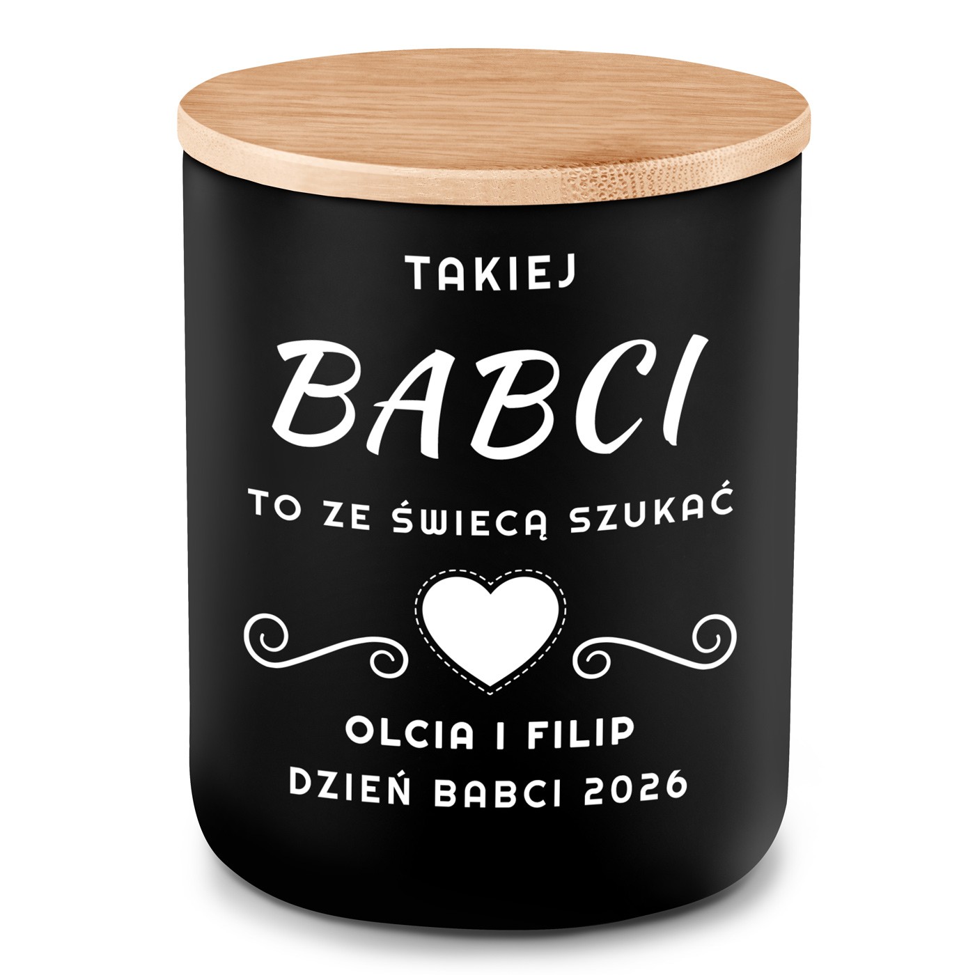 Świeca sojowa z grawerem dla babci na dzień babci