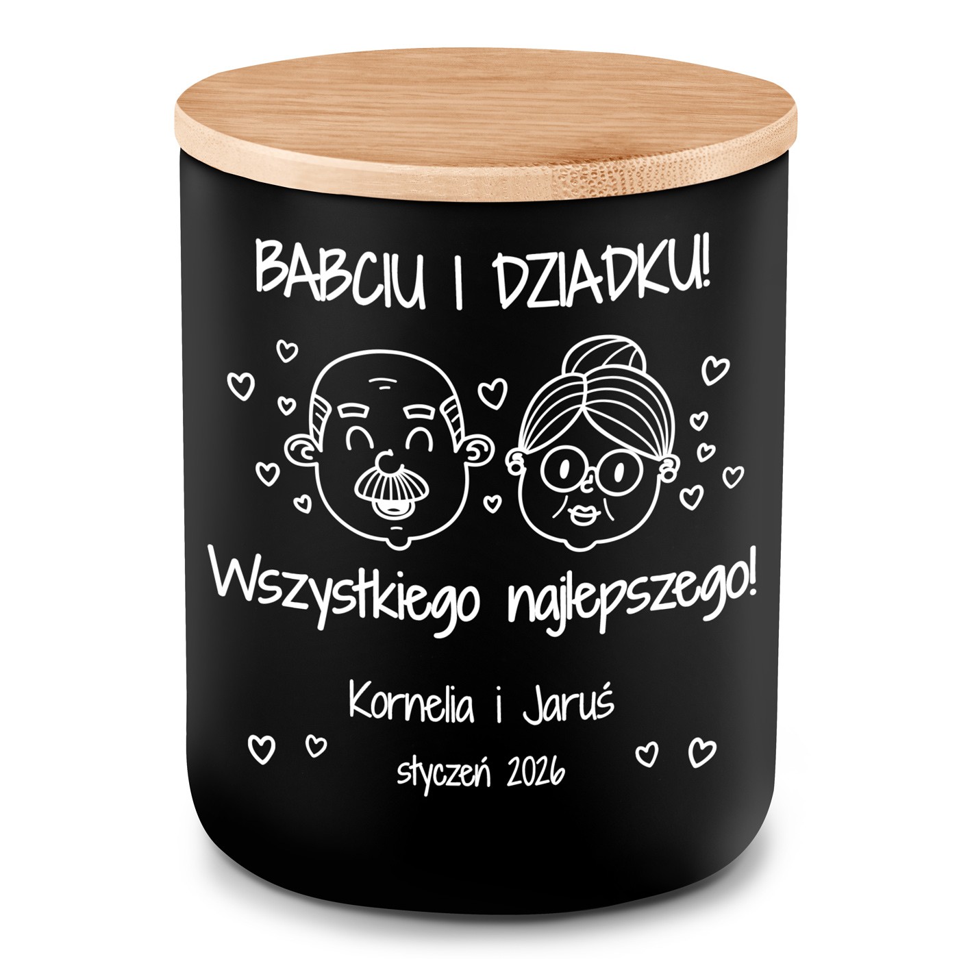 Świeca sojowa z grawerem dla babci i dziadka
