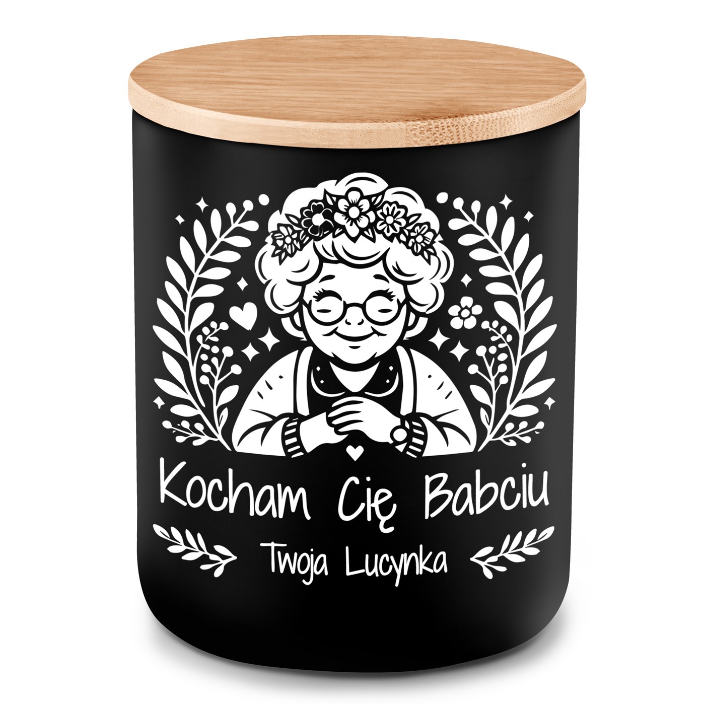Świeca sojowa z grawerem dla babci na dzień babci