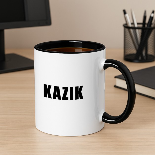 Kubek ceramiczny biały z czarnym środkiem dla perkusisty muzyka rokowca