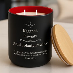 Świeca sojowa z grawerem dla wychowawcy podziękowanie