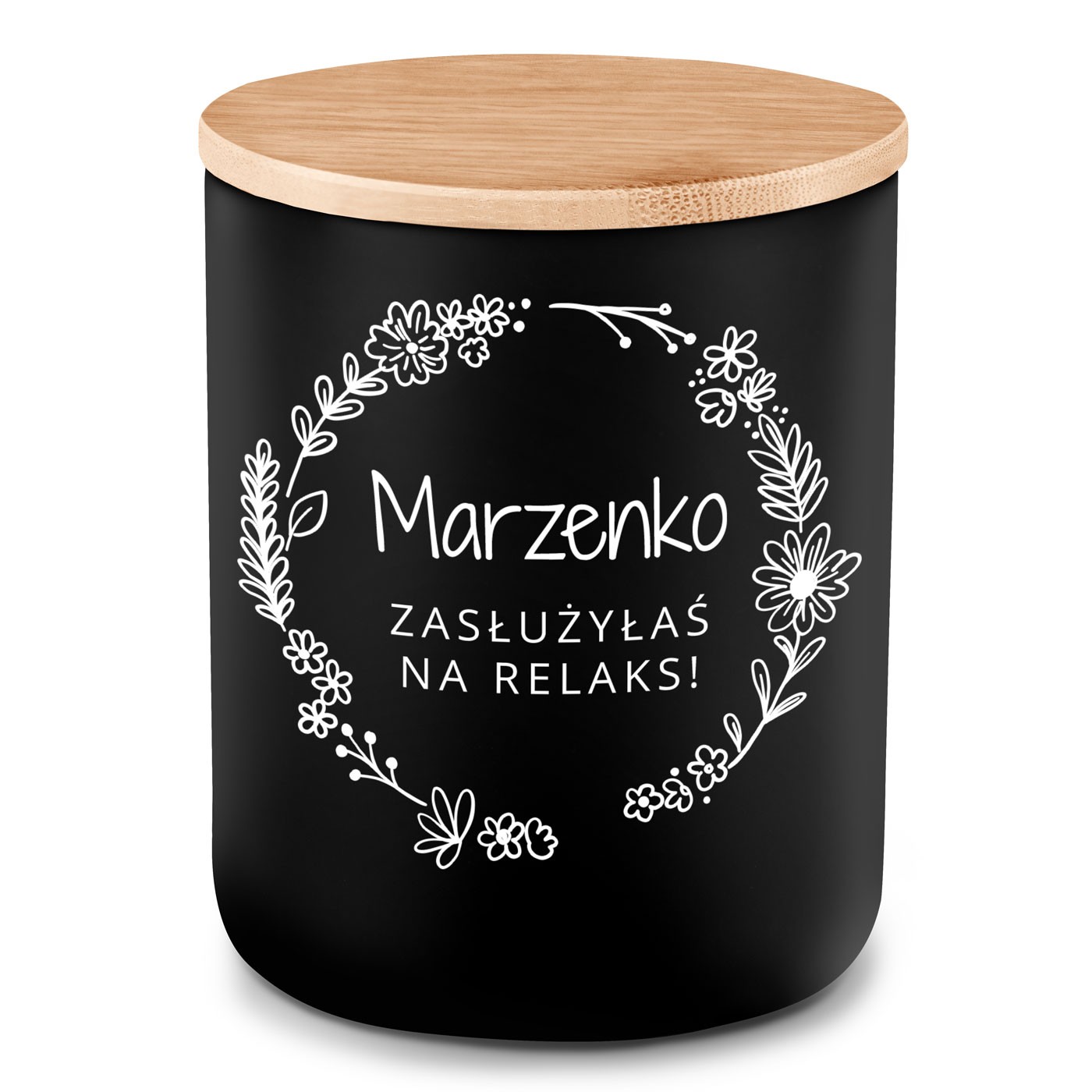 Świeca sojowa z grawerem dla żony mamy dziewczyny na imieniny
