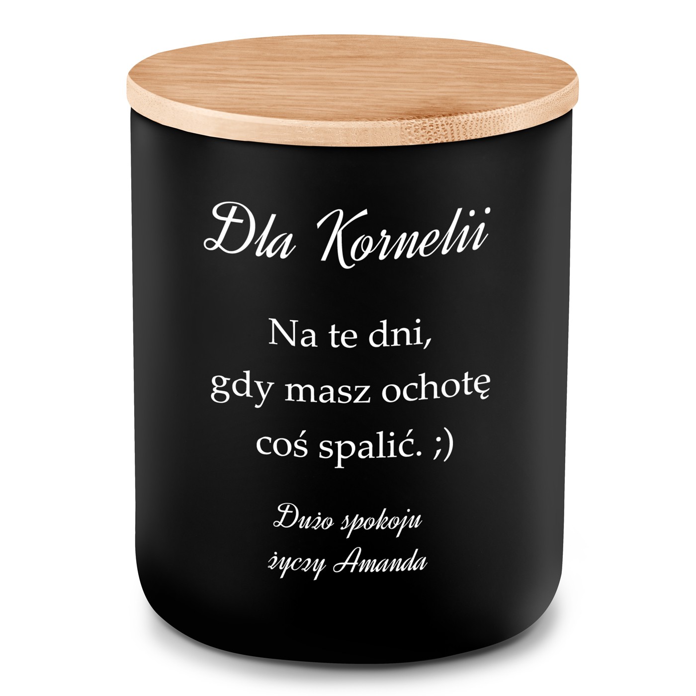 Świeca sojowa z grawerem dla dziewczyny żony