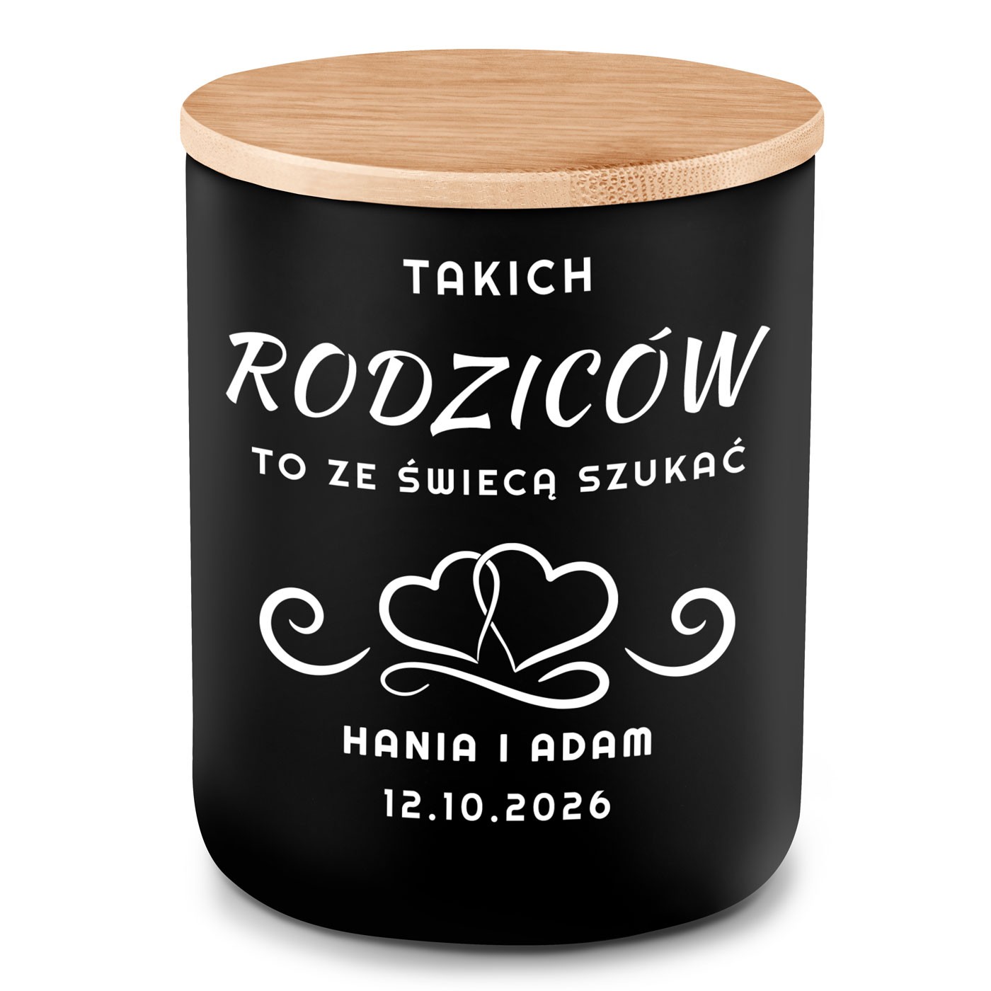 Świeca sojowa z grawerem dla rodziców podziękowanie