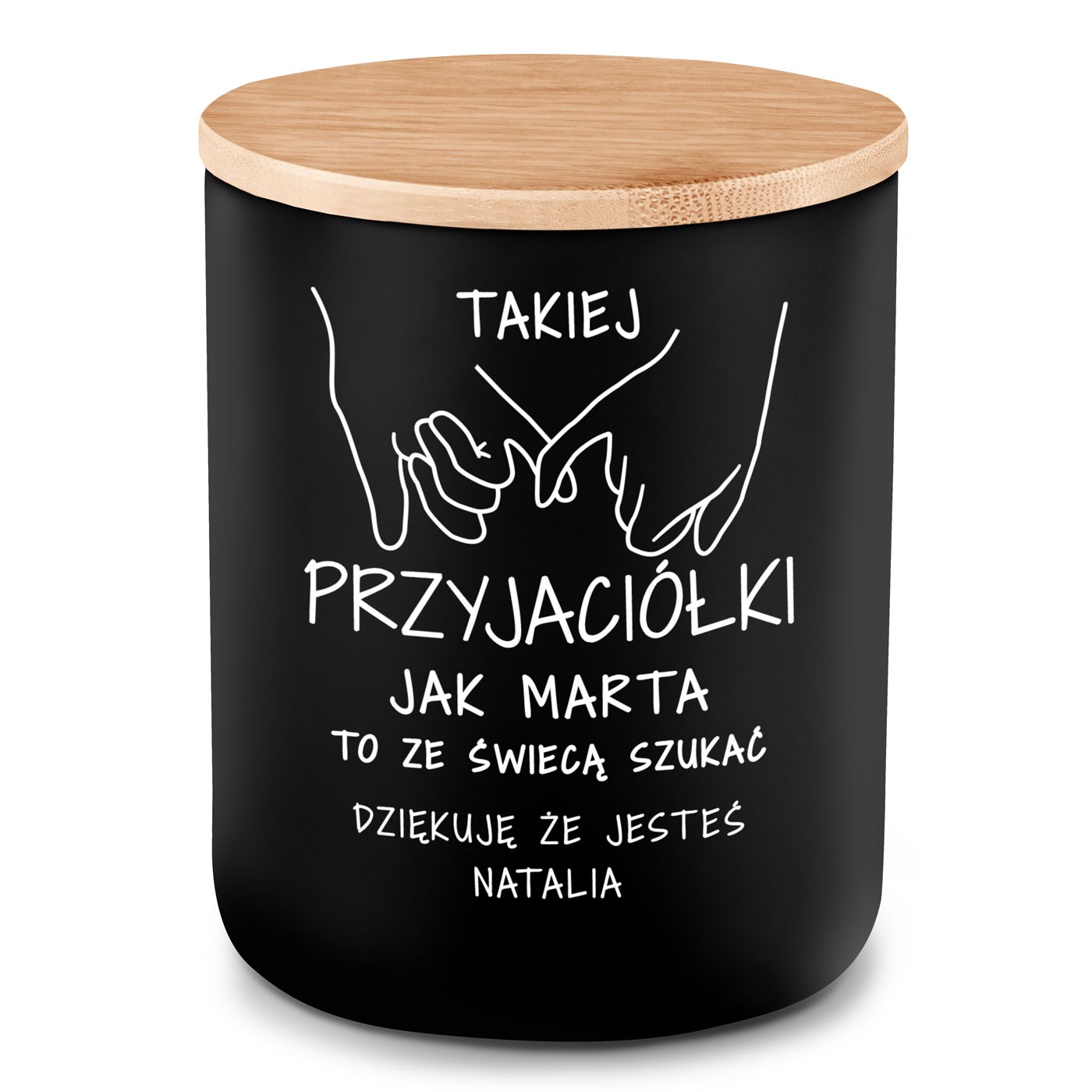 Świeca sojowa z grawerem dla przyjaciółki