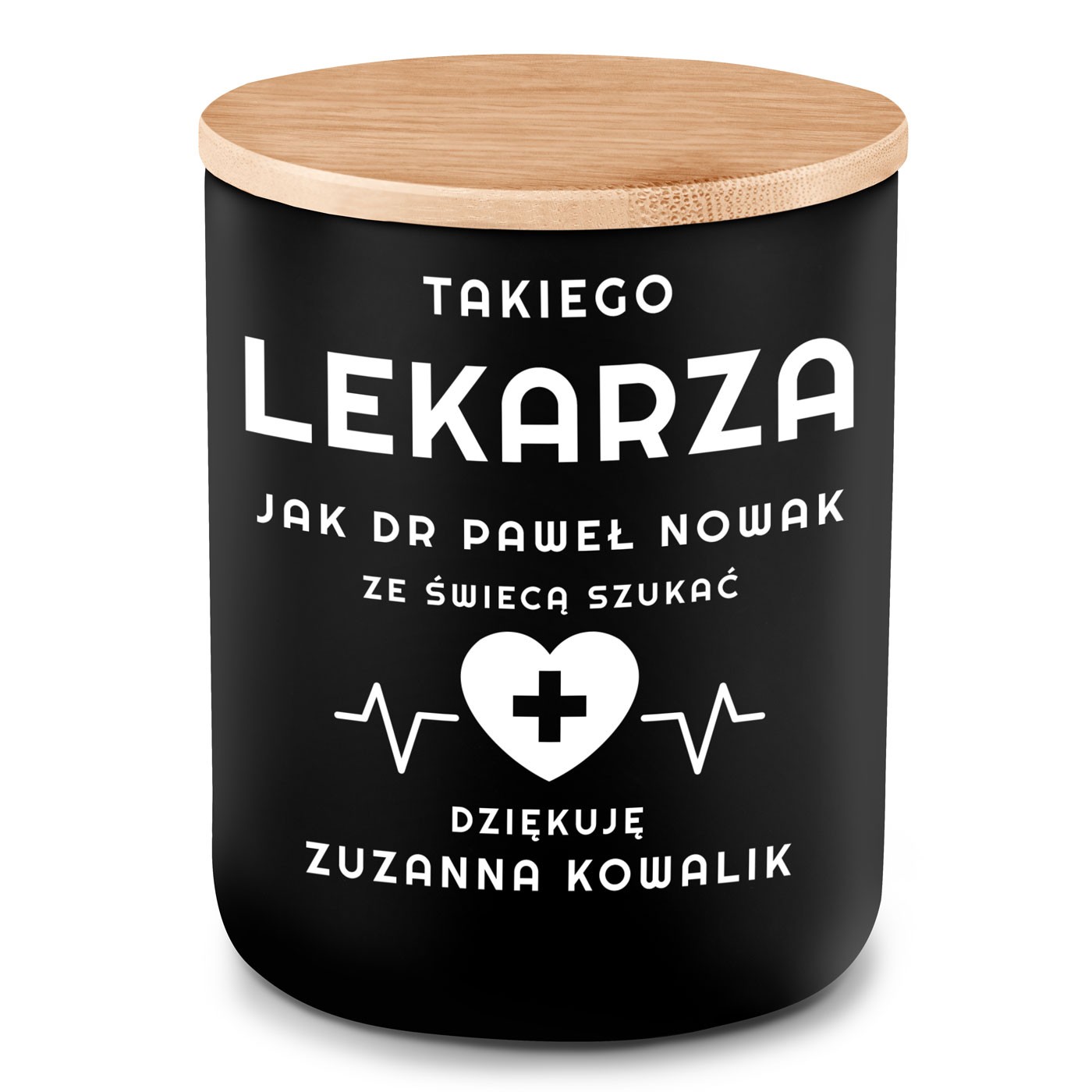 Świeca sojowa z grawerem dla lekarza podziękowanie