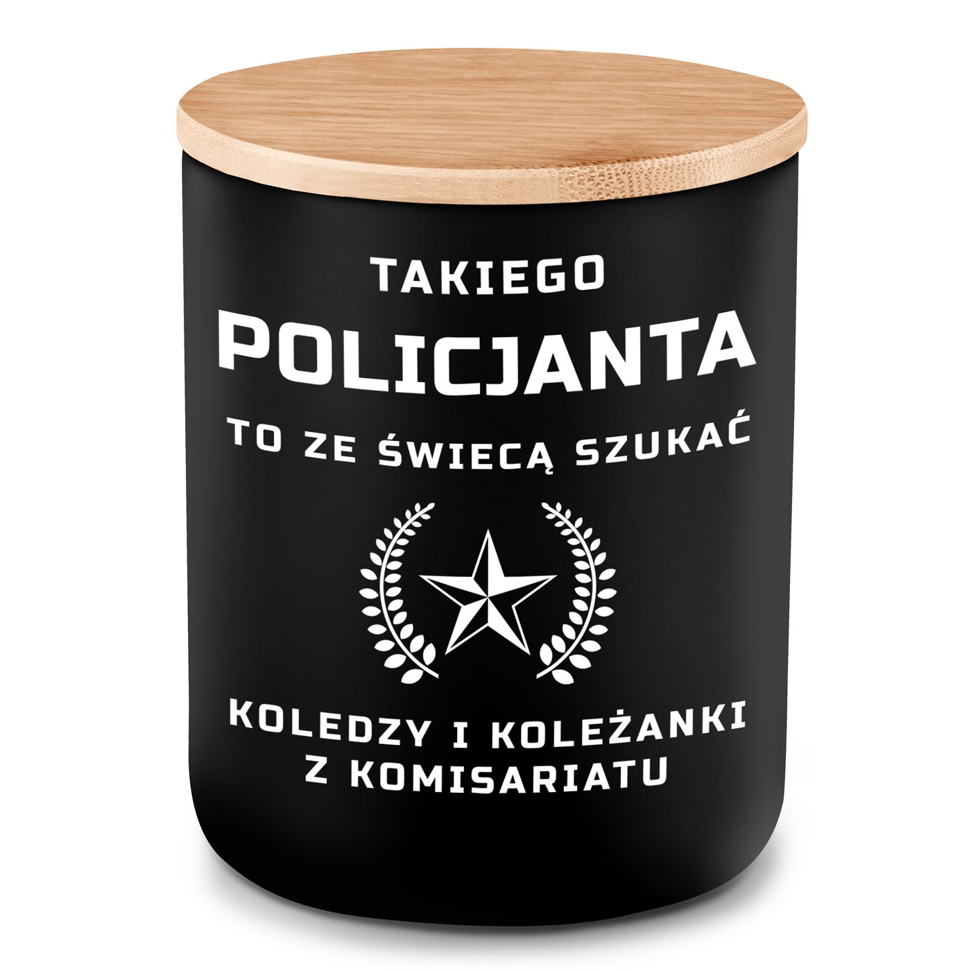 Świeca sojowa z grawerem dla niego policjanta