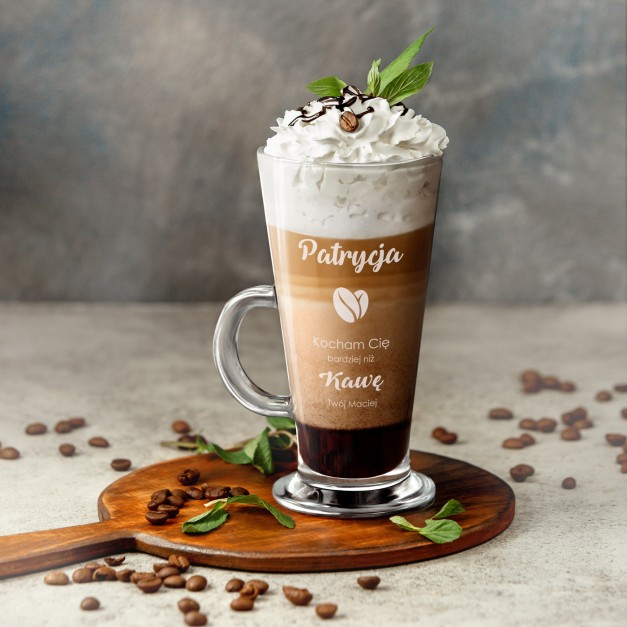 Szklanka do latte z grawerem dla dziewczyny żony na walentynki rocznicę