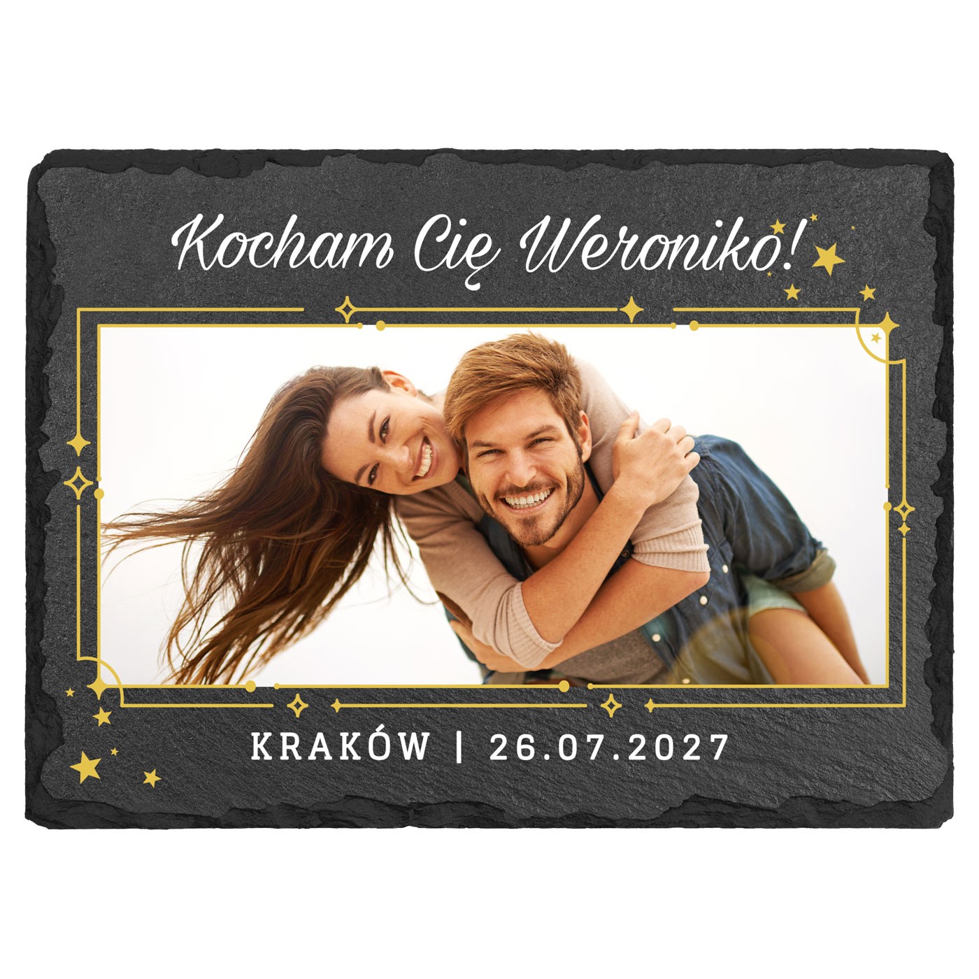 Kamienny łupek z nadrukiem 20x15 dla niej dziewczyny