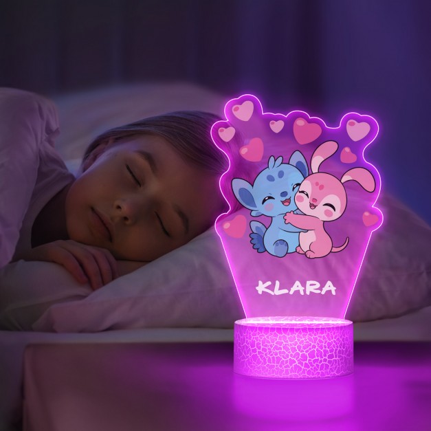 Lampka LED L z nadrukiem na szkle akrylowym dla dziewczynki