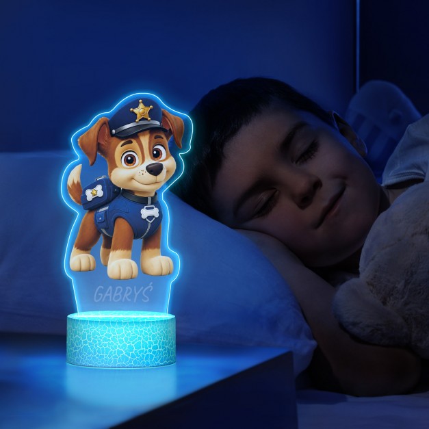 Lampka LED L z nadrukiem na szkle akrylowym dla chłopca na 10 urodziny