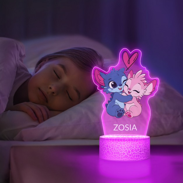 Lampka LED L z nadrukiem na szkle akrylowym dla córki na urodziny