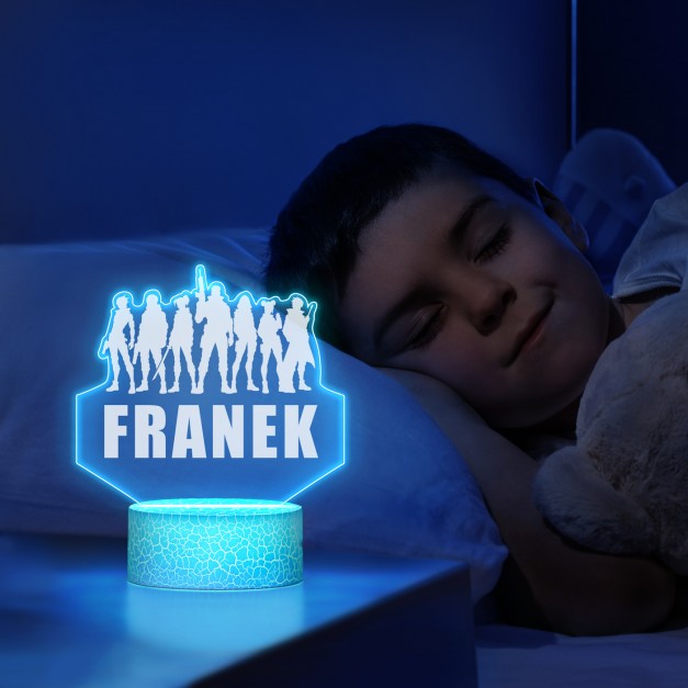 Lampka LED L z nadrukiem na szkle akrylowym dla chłopca gracza