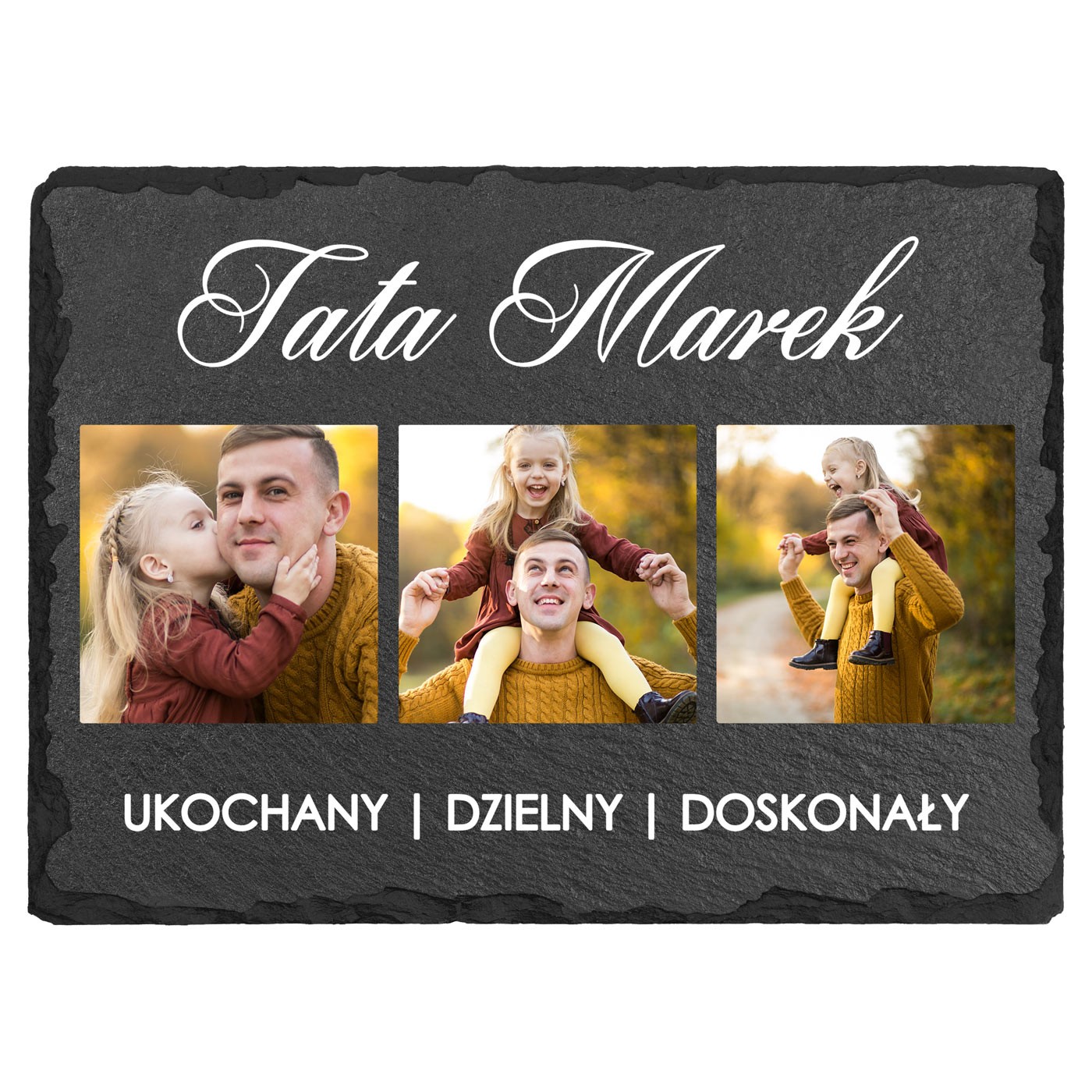 Kamienny łupek z nadrukiem 20x15 dla taty na urodziny dzień ojca