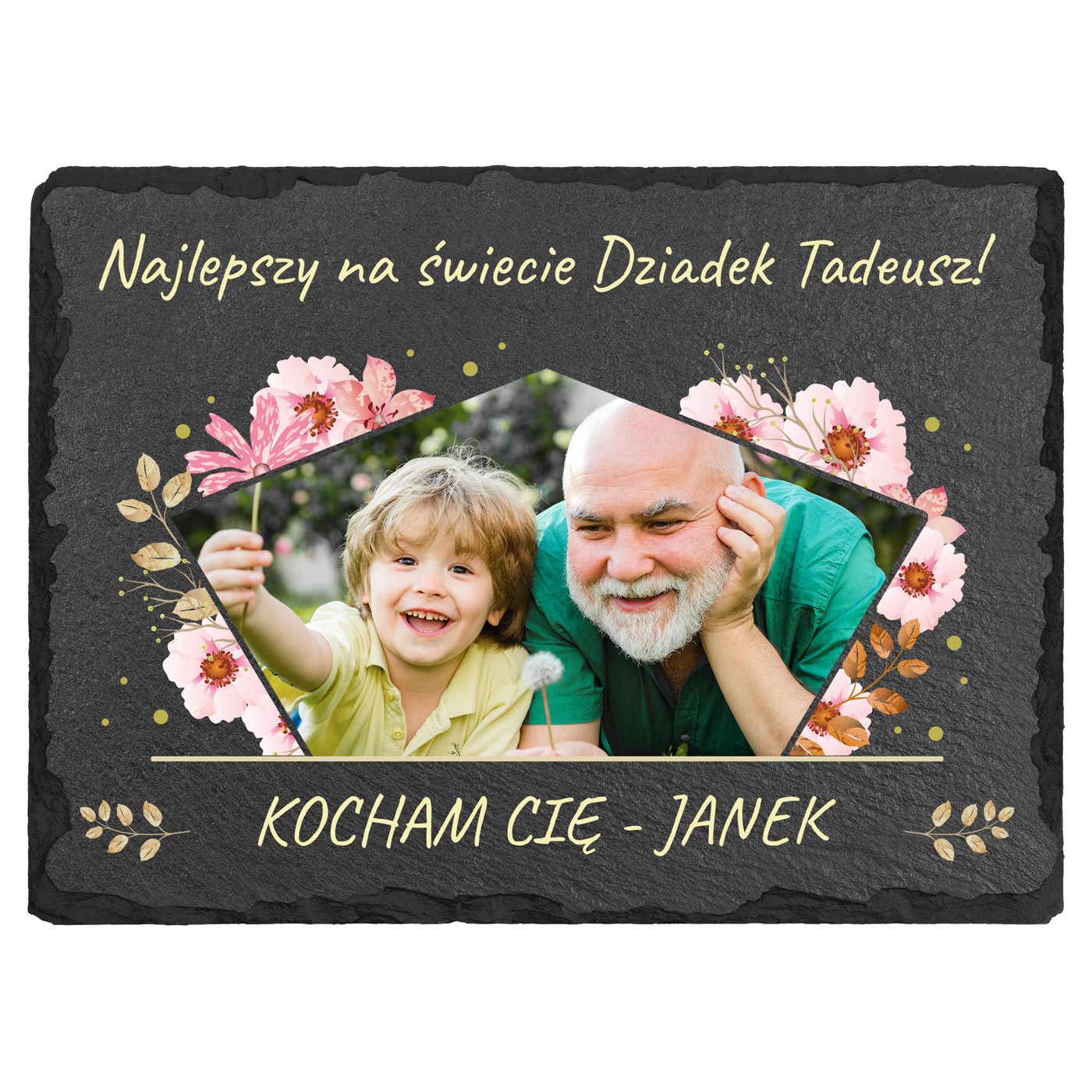 Kamienny łupek z nadrukiem 20x15 prezent dla dziadka