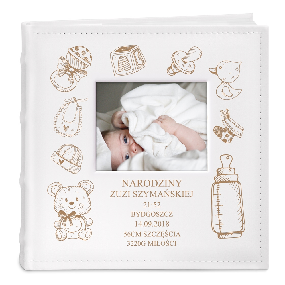 Album z nadrukiem na zdjęcia dla dziewczynki z okazji narodzin