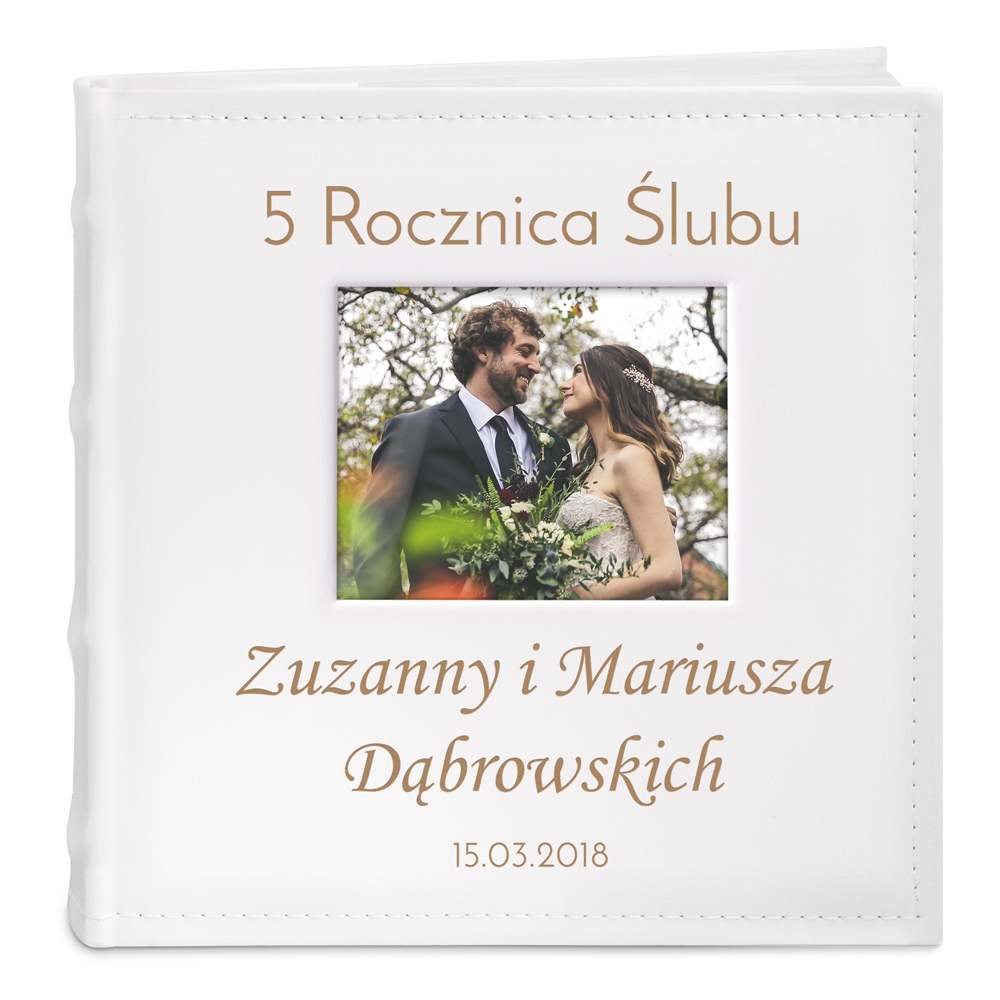 Album z nadrukiem na zdjęcia dla pary na 5 rocznicę ślubu