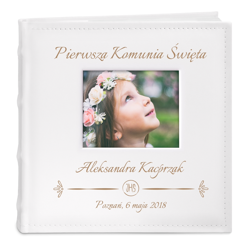 Album z nadrukiem na zdjęcia dla dziewczynki na komunię