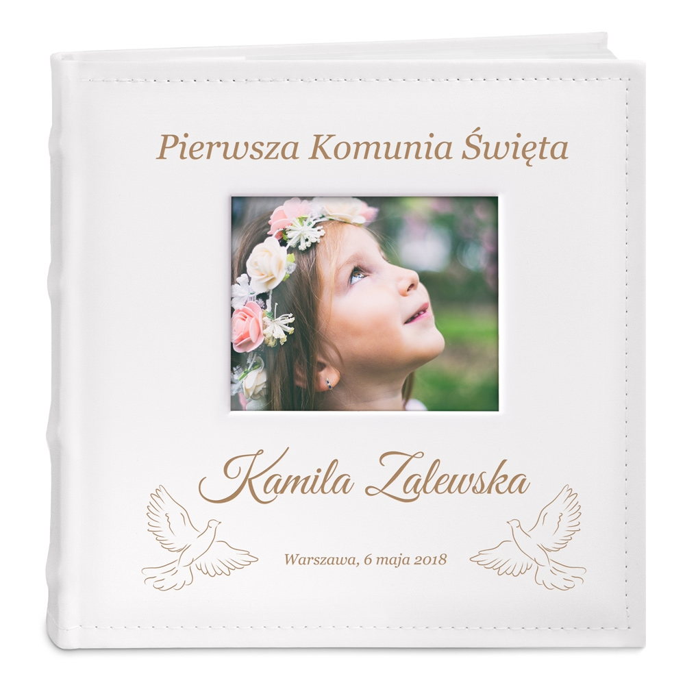 Album z nadrukiem na zdjęcia dla dziewczynki na komunię