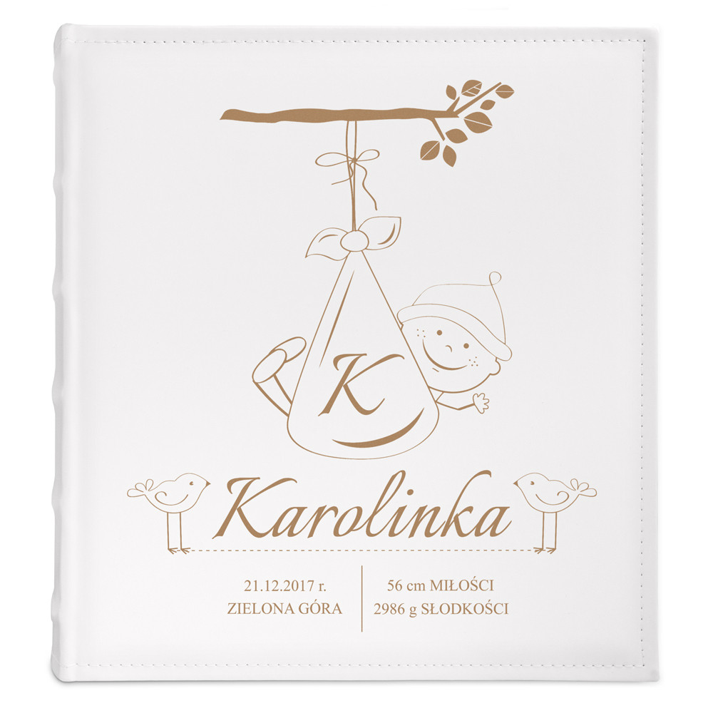 Album na zdjęcia z nadrukiem dla dziewczynki z okazji narodzin