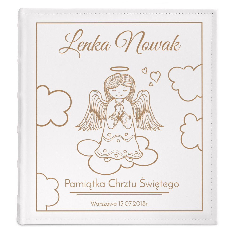 Album na zdjęcia z nadrukiem dla dziewczynki na chrzest
