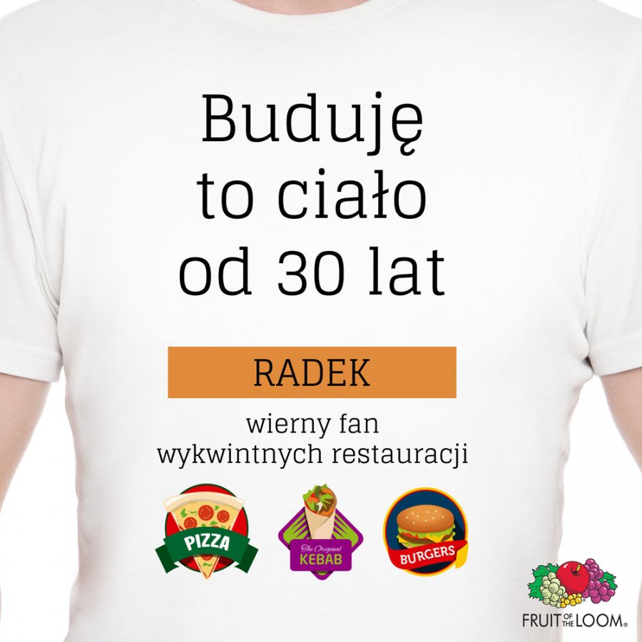 Koszulka męska biała z nadrukiem dla niego na 30 urodziny