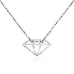 Srebrny Naszyjnik 925 Geometryczny Diament Grawer
